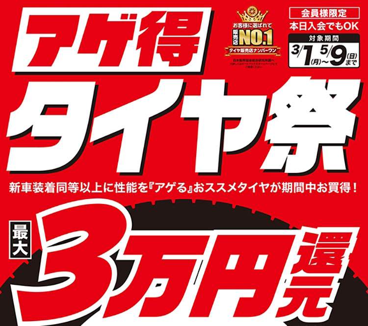 アゲ得タイヤ祭タイトル